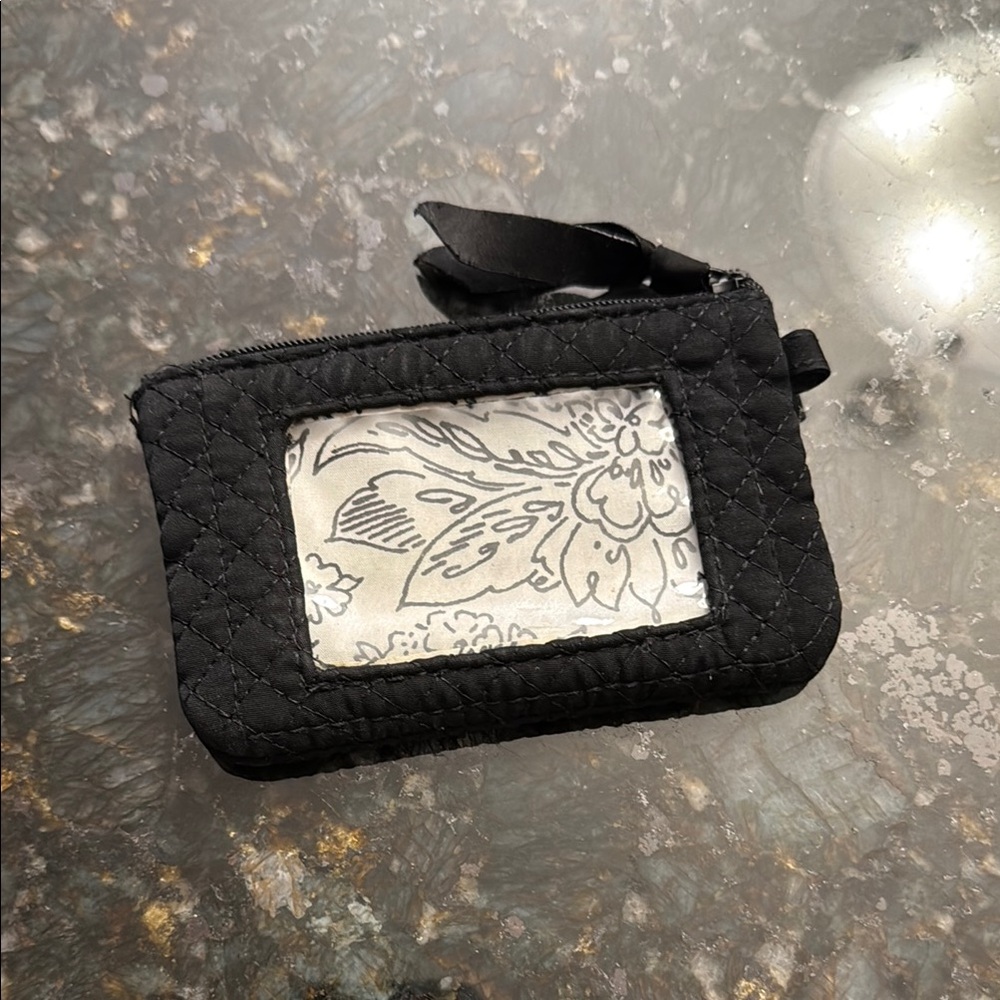 Vera Bradley Black Quilted Coin Pouch